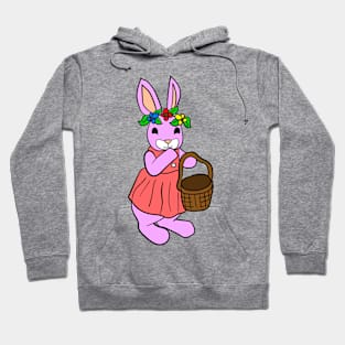 Easter bunny girl with an empty Easter basket Hoodie